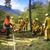 Exercice d'intervention dans le bois de Finges pour le groupe des sapeurs-pompiers du district de Sierre